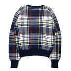 Polo by Ralph Lauren 90s Cotton Knit Sweater L Navy Tartan Check