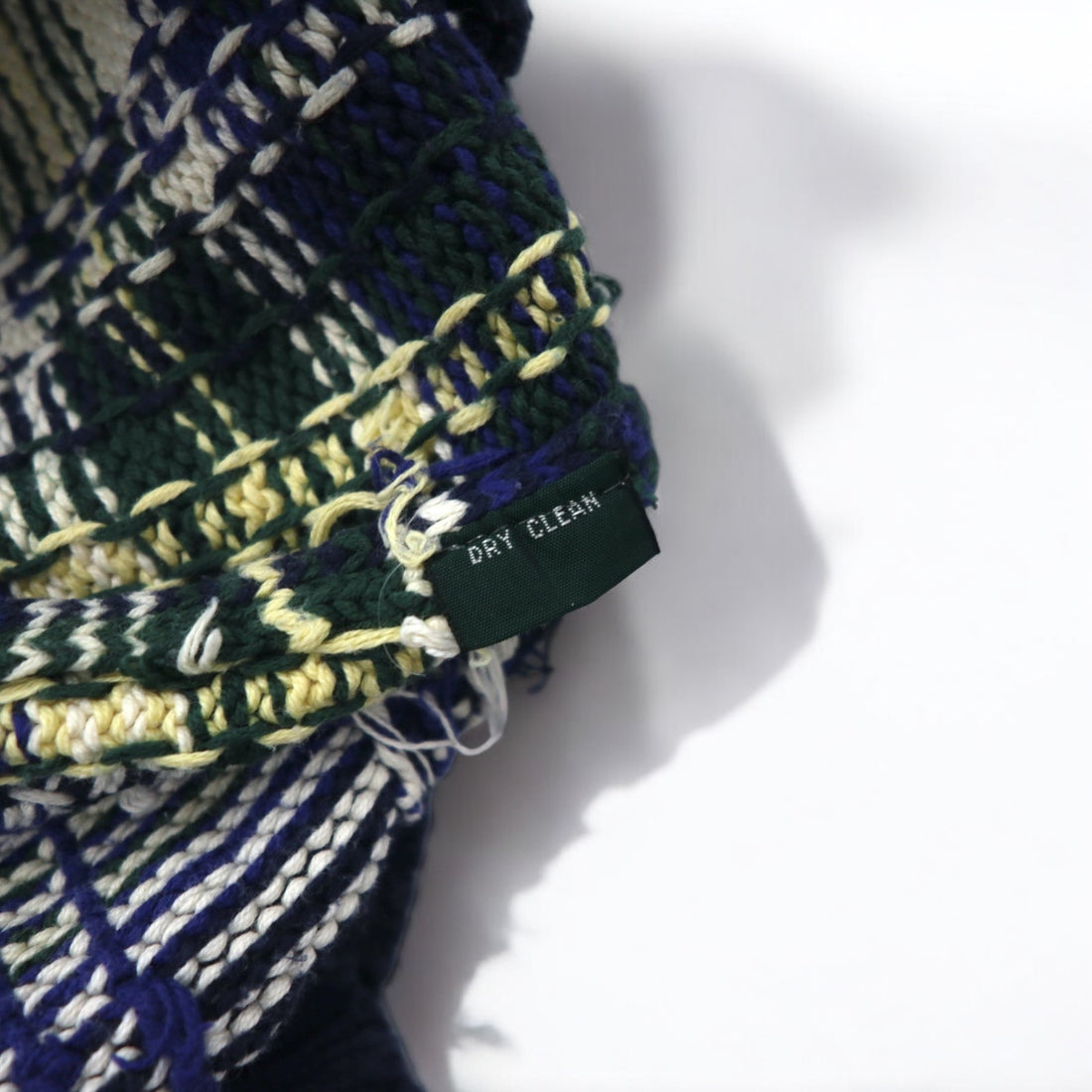 Polo by Ralph Lauren 90s Cotton Knit Sweater L Navy Tartan Check