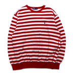 Polo by Ralph Lauren 90年代 クルーネック スウェット M レッド ボーダー 裏起毛 スモールポニー刺繍