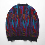 McGREGOR 80s Made in USA Jacquard Knit Sweater, XL, Black, All-Over Print