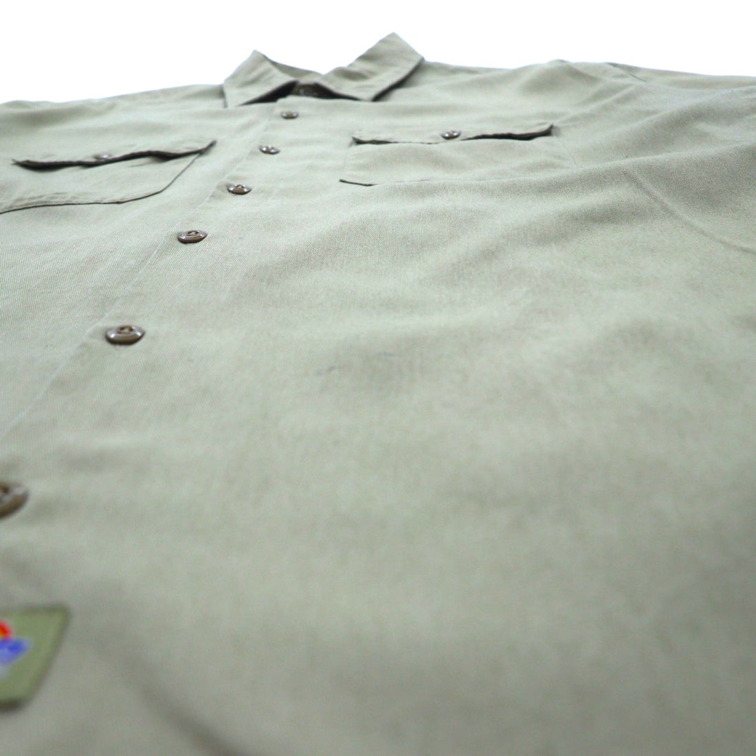 Dickies 半袖 ワークシャツ XL ベージュ ポリエステル コットン 胸ポケット ビッグサイズ ニカラグア製