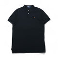 Polo by Ralph Lauren 90s Polo Shirt, Size M, Black, Cotton, Pique, Small Pony Embroidery, Made in Peru