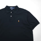 Polo by Ralph Lauren 90s Polo Shirt, Size M, Black, Cotton, Pique, Small Pony Embroidery, Made in Peru