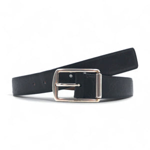 GUCCI Made in Italy Guccissima Leather Belt, Black, GG Embossed, Silver Buckle, 295331