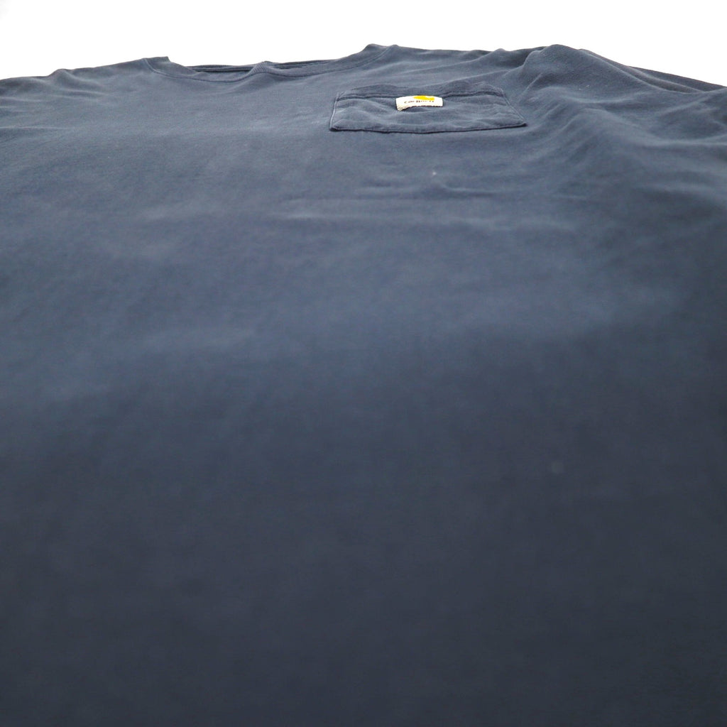 carhartt ロングスリーブ Tシャツ ロンT L ネイビー ポケット付き ホンジュラス製