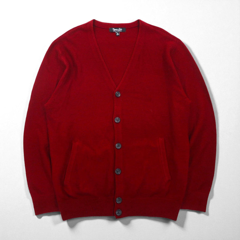Vintage Knit Cardigan ニット カーディガン L レッド アクリル Vネック Cypress Links SPORTSWEAR