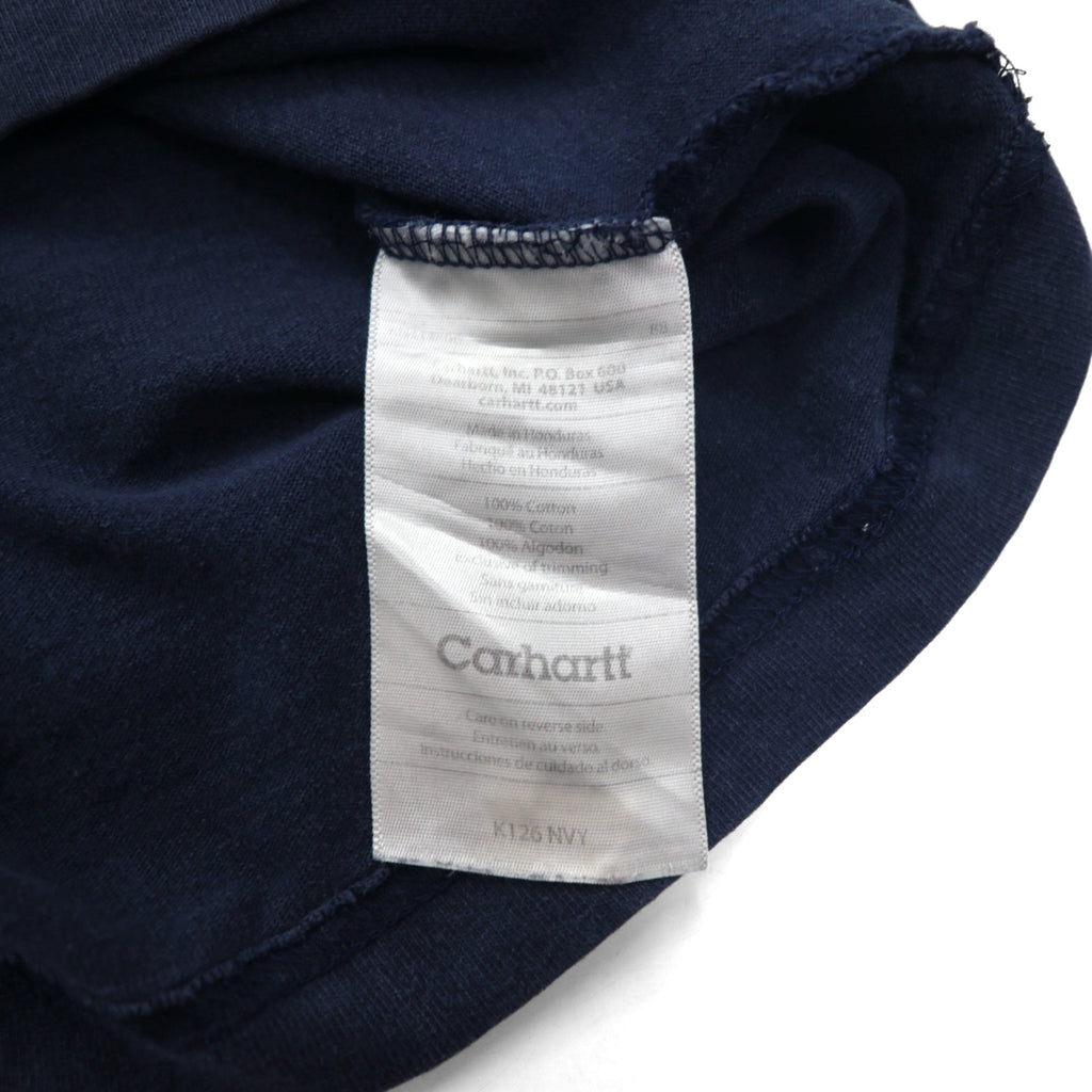 carhartt ロングスリーブ Tシャツ ロンT L ネイビー ポケット付き ホンジュラス製