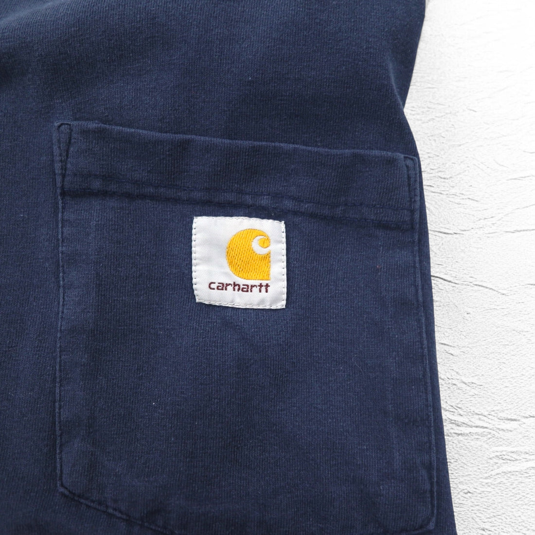 carhartt ロングスリーブ Tシャツ ロンT L ネイビー ポケット付き ホンジュラス製
