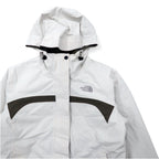 THE NORTH FACE 3WAY Mountain Parka M White Khaki Polyester HYVENT Waterproof Breathable Fleece Liner Removable US Standard