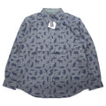 Eddie Bauer Button-down Shirt L Navy Cotton All-over Animal Pattern Unused