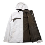 THE NORTH FACE 3WAY Mountain Parka M White Khaki Polyester HYVENT Waterproof Breathable Fleece Liner Removable US Standard