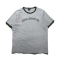 POLO JEANS Co. RALPH LAUREN 90s Arch Logo Ringer T-Shirt, Size XL, Gray, Embroidered Chainstitch Cotton