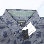 Eddie Bauer Button-down Shirt L Navy Cotton All-over Animal Pattern Unused