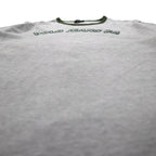 POLO JEANS Co. RALPH LAUREN 90s Arch Logo Ringer T-Shirt, Size XL, Gray, Embroidered Chainstitch Cotton