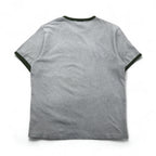 POLO JEANS Co. RALPH LAUREN 90s Arch Logo Ringer T-Shirt, Size XL, Gray, Embroidered Chainstitch Cotton