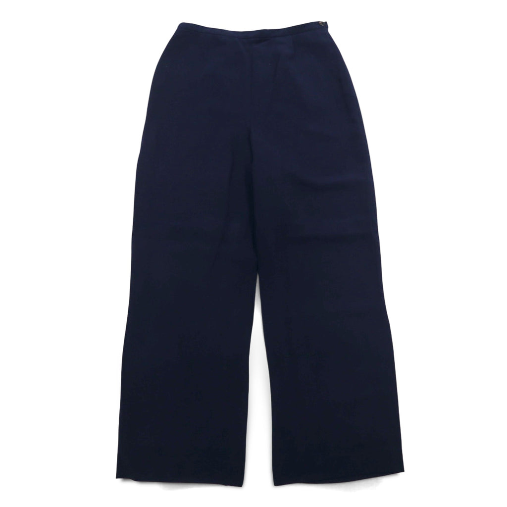 Burberrys 90s Wide Slacks Pants, Medium, Navy, Rayon
