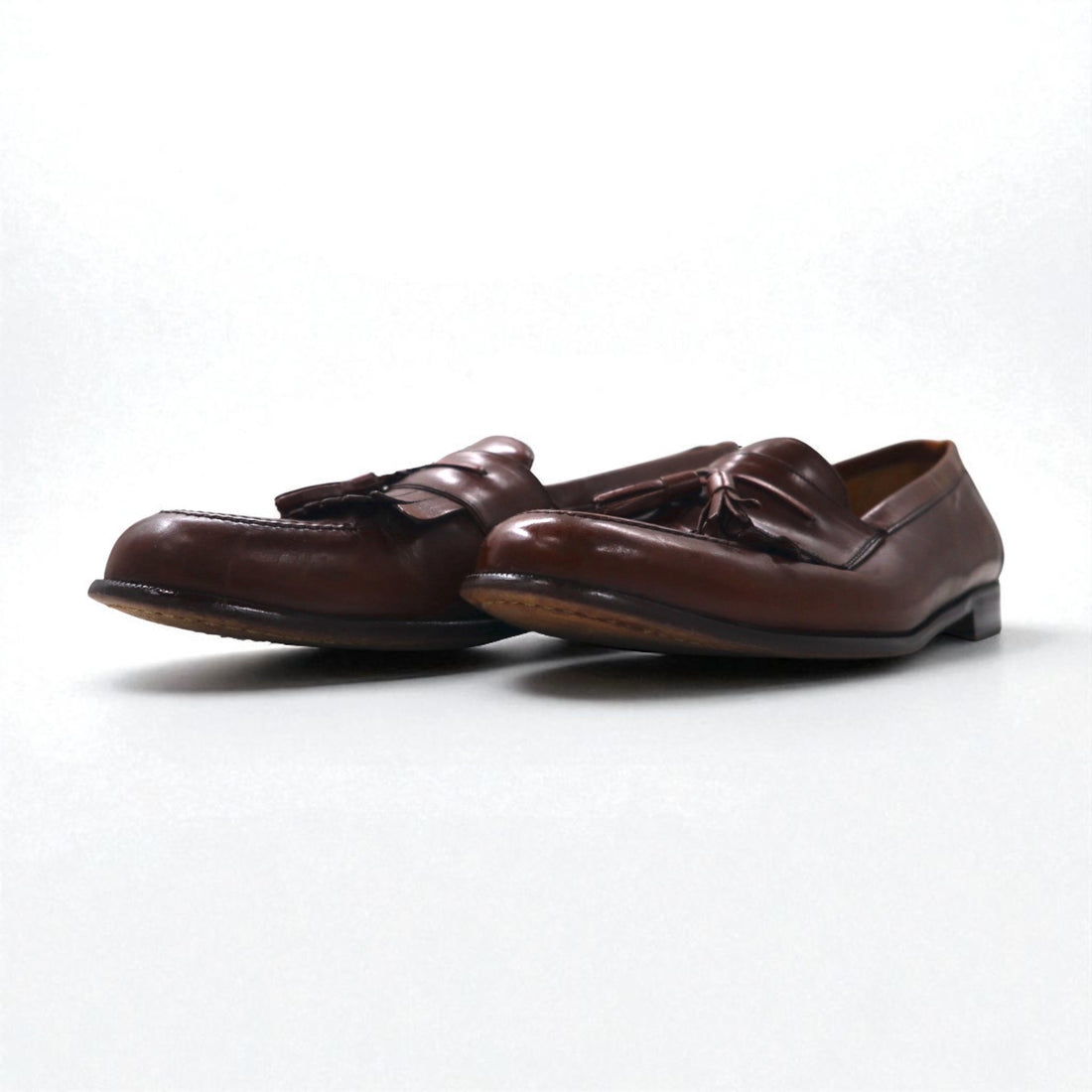 mezlan Spanish-made Quilted Tassel Loafers, Size 28cm, Brown Leather, SANTANDER