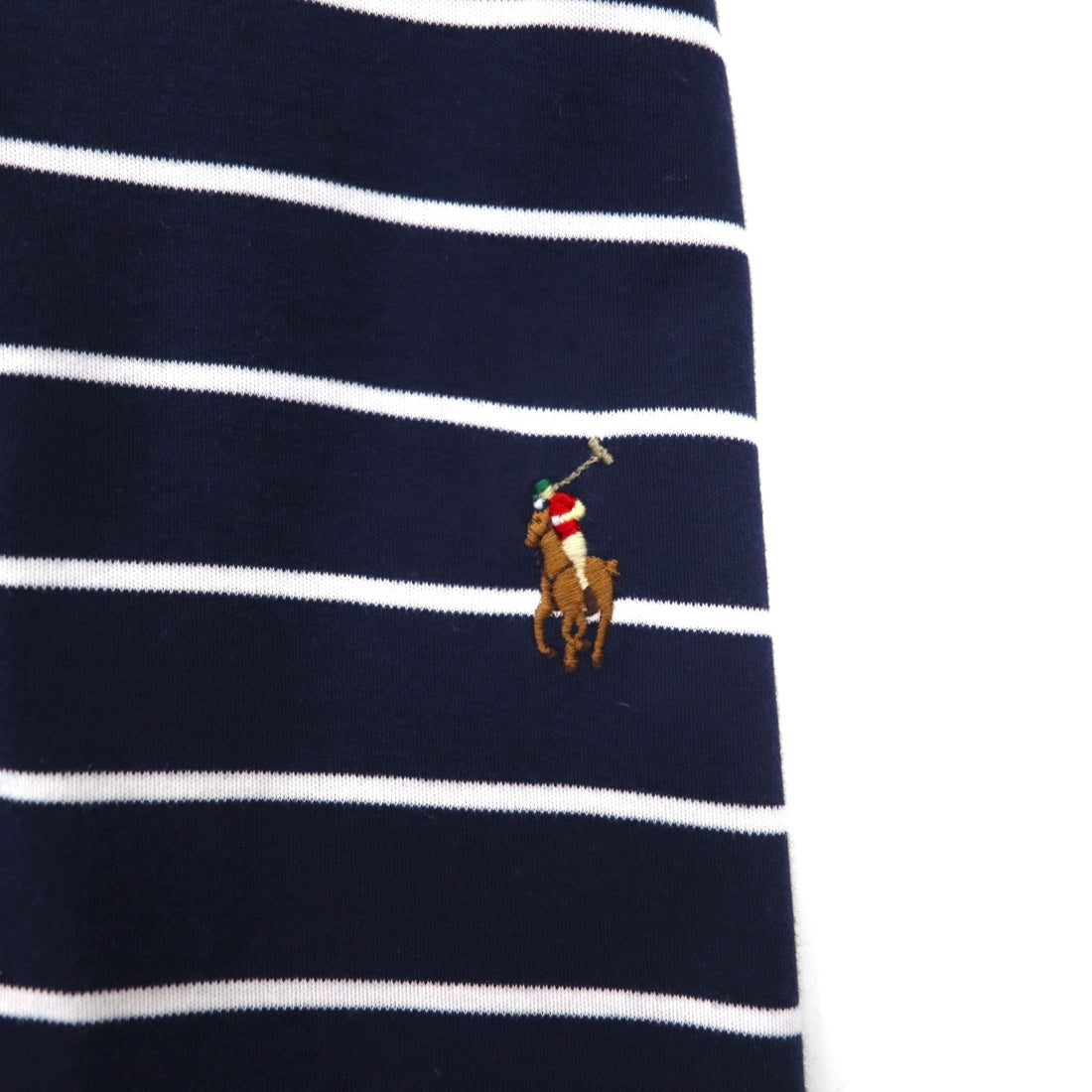 POLO RALPH LAUREN Striped Polo Shirt XL Navy Cotton Small Pony Embroidery