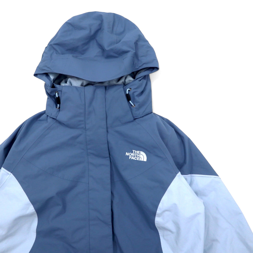 THE NORTH FACE 3WAY Mountain Parka M Blue Nylon HYVENT Waterproof Breathable Fleece Liner Detachable Hood US Standard
