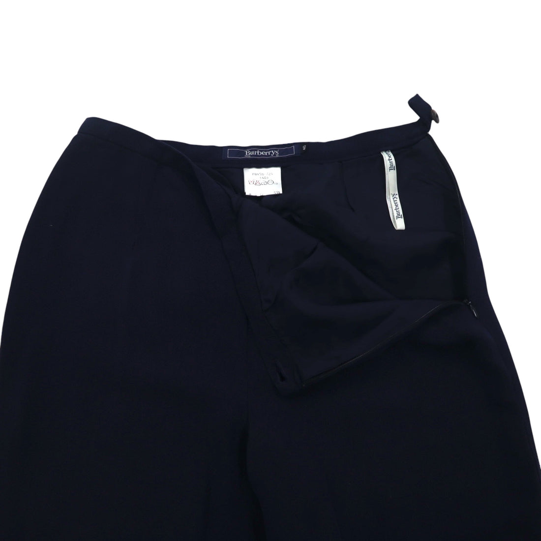 Burberrys 90s Wide Slacks Pants, Medium, Navy, Rayon