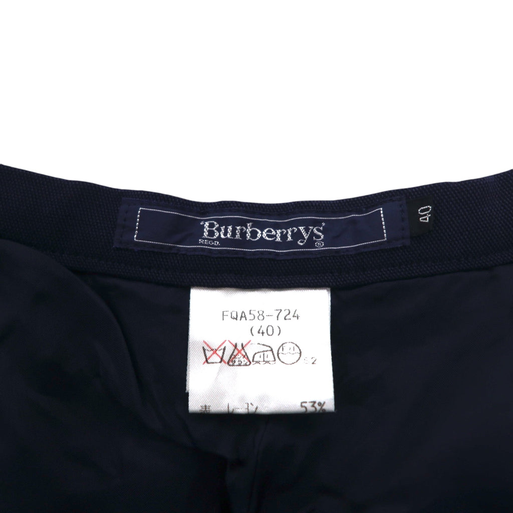 Burberrys 90s Wide Slacks Pants, Medium, Navy, Rayon