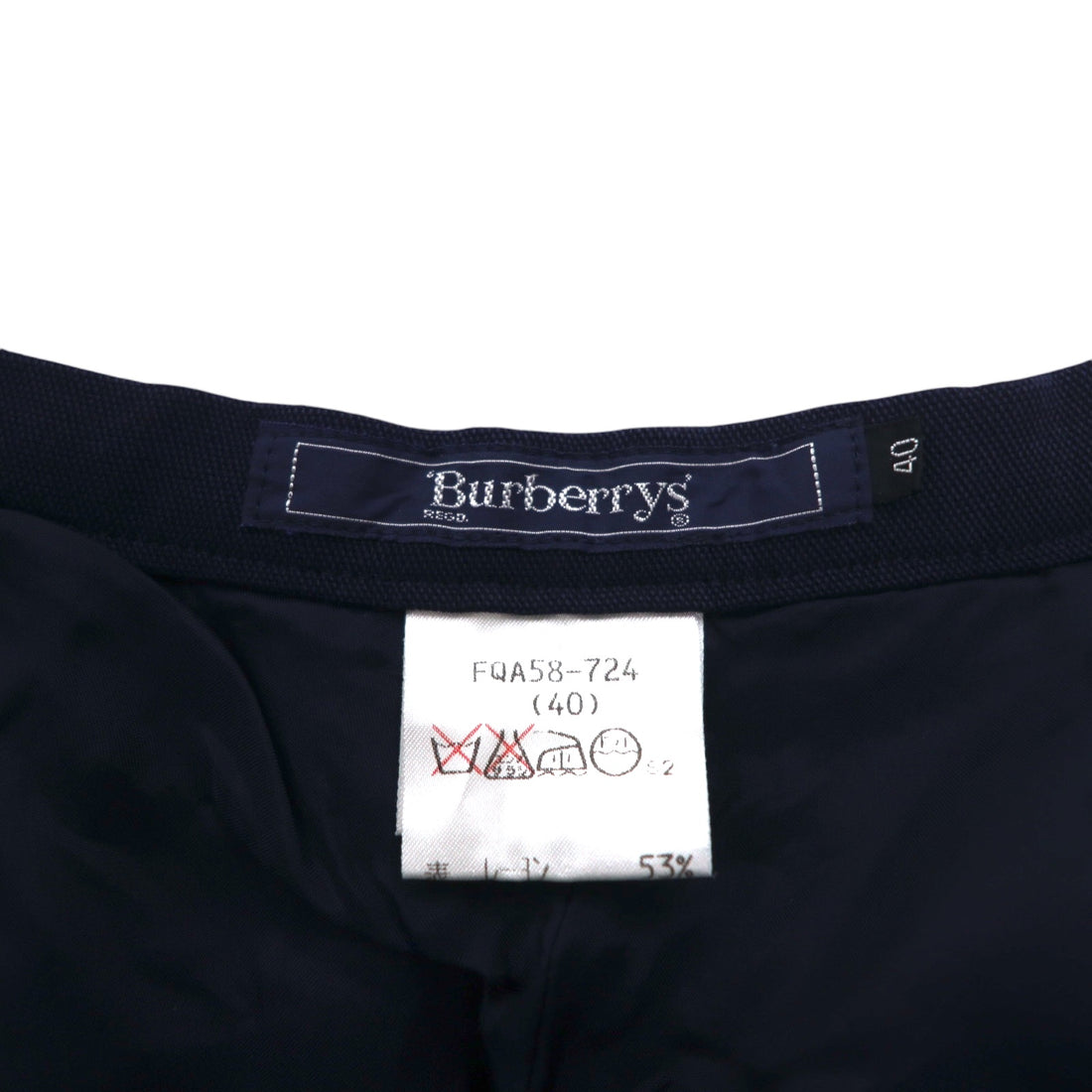 Burberrys 90s Wide Slacks Pants, Medium, Navy, Rayon