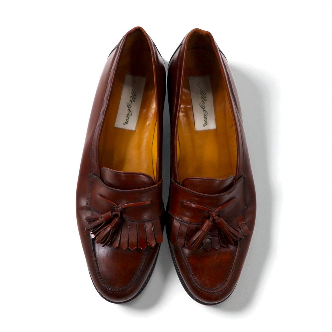 mezlan Spanish-made Quilted Tassel Loafers, Size 28cm, Brown Leather, SANTANDER