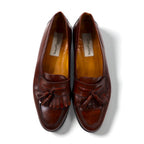 mezlan Spanish-made Quilted Tassel Loafers, Size 28cm, Brown Leather, SANTANDER