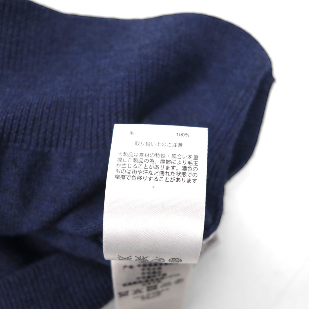 Brooks Brothers Merino Wool Knit V-Neck Vest, Large, Navy, Extra Fine Italian Merino