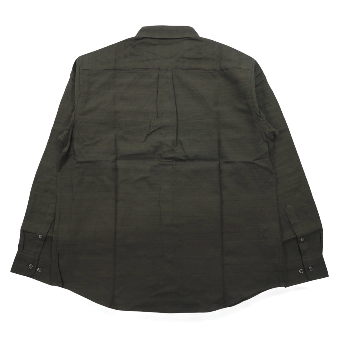 Eddie Bauer ドビー織 ボタンダウンシャツ L カーキ コットン 総柄 未使用品