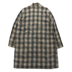 Sunday Works USA Made Gown Coat S Khaki Check Cotton UNION MADE