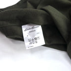 Eddie Bauer ドビー織 ボタンダウンシャツ L カーキ コットン 総柄 未使用品