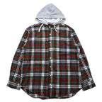 Sunday Works USA製 フード付き チェックシャツ XL レッド グリーン UNION MADE
