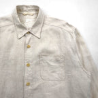 90s Vintage Linen Shirt, XL, Beige, Chest Pocket, Tommy Bahama