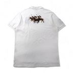 Polo by Ralph Lauren 90s Polo Shirt, XL, White Cotton, Pique, Polo Player, Back Logo Embroidery