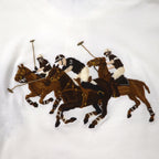 Polo by Ralph Lauren 90s Polo Shirt, XL, White Cotton, Pique, Polo Player, Back Logo Embroidery