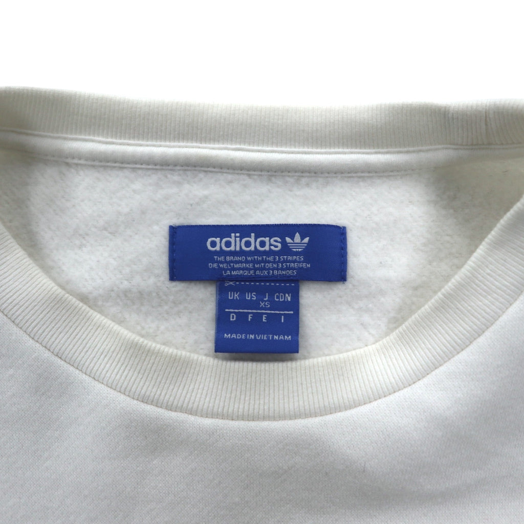 adidas originals ナンバリング プリント スウェット XS ホワイト メッシュ切り替え WINTER CREW SWEATSHIRT BS2626