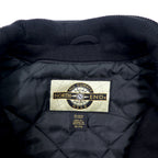 90s NORTH END Sleeve Leather Stadium Jacket XL Black Wool Quilted Liner WELLNITE SERVICES