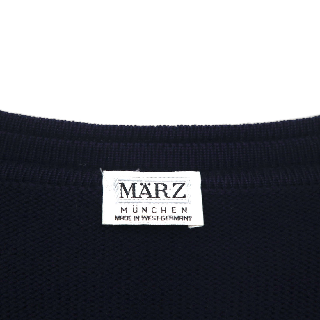 80s W.Germany Vintage Cardigan ニット カーディガン L ネイビー Vネック MARZ MUNCHEN 西ドイツ製 80年代
