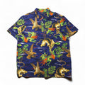 POLO RALPH LAUREN 和柄 ポロシャツ 2XL ネイビー 胸ポケット 総柄 龍 虎 鷹
