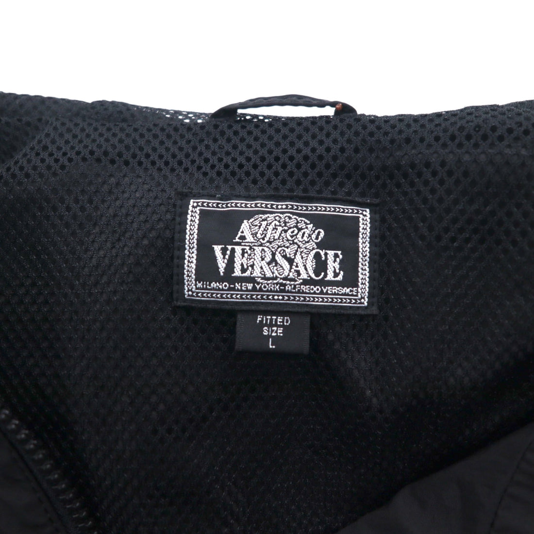 Alfredo VERSACE ( A.VERSACE ) 90年代 ナイロンジャケット パーカー L ブラック メッシュライナー