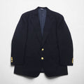Polo Ralph Lauren 90s Navy Wool Two-Button Blazer, Size L, Gold Buttons