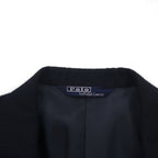 Polo Ralph Lauren 90s Navy Wool Two-Button Blazer, Size L, Gold Buttons
