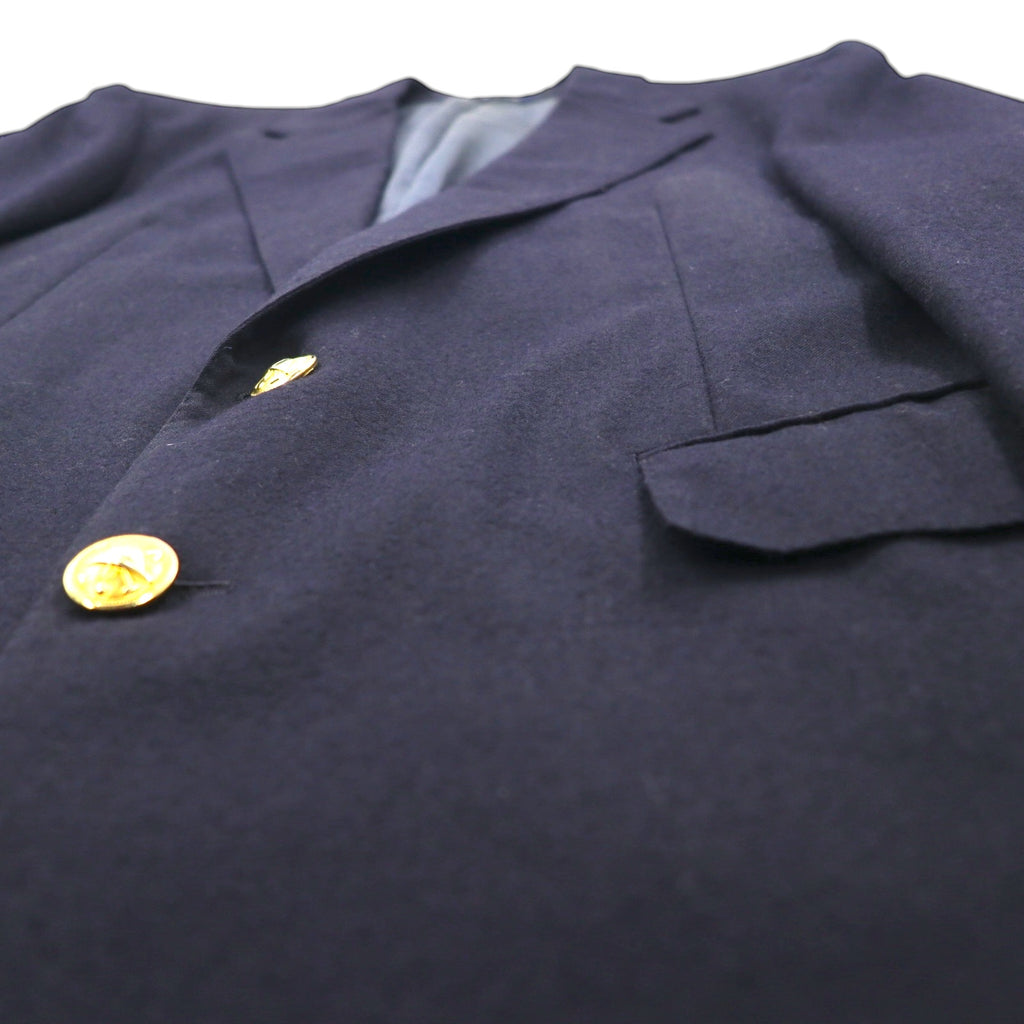 Polo Ralph Lauren 90s Navy Wool Two-Button Blazer, Size L, Gold Buttons