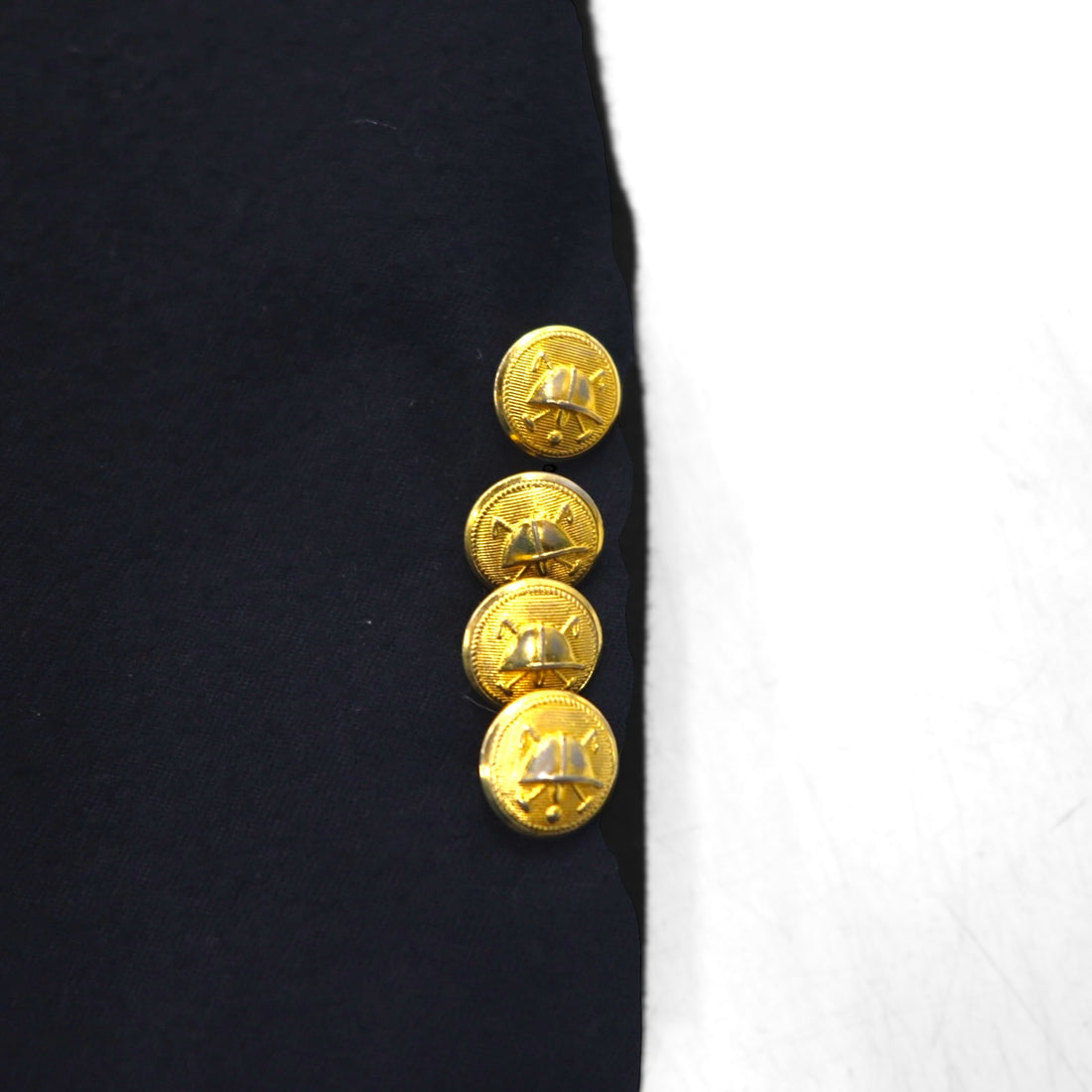 Polo Ralph Lauren 90s Navy Wool Two-Button Blazer, Size L, Gold Buttons