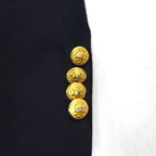 Polo Ralph Lauren 90s Navy Wool Two-Button Blazer, Size L, Gold Buttons