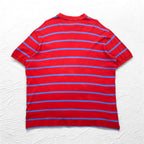 Polo by Ralph Lauren ボーダー ポロシャツ XXL ピンク コットン スモールポニー刺繍 スリランカ製