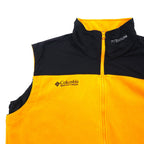Columbia 90s Nylon Switch Full Zip Fleece Vest XL Yellow Polyester TITANIUM One Point Logo Embroidered Double Zip