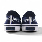 POLO RALPH LAUREN THOMPSON III-NE Slip-On Sneakers, Size 27cm, Navy Canvas with Embroidered Emblem