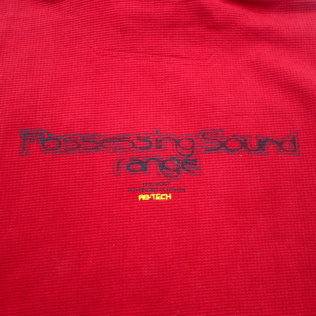 90s AB TECH SPORTS Waffle Hoodie XL Red Embroidery Graffiti Street Big Size